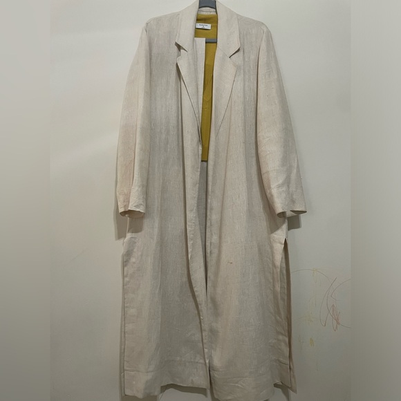 Mango Beige Linen Shirt Jacket - Picture 3 of 5